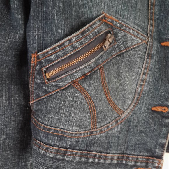 Miss Lili Puffy Jean Jacket Size S/M - Picture 6 of 7